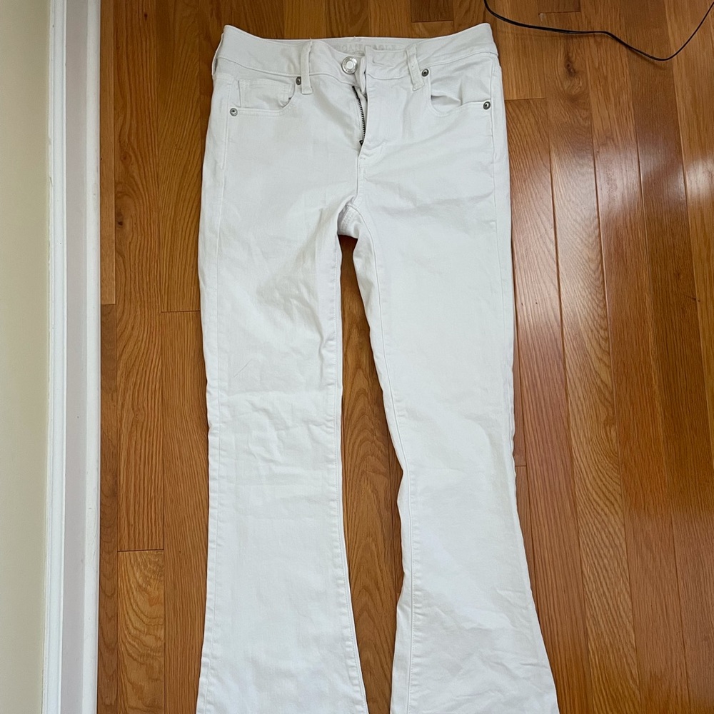 Vintage American eagle low/mid waist flare jeans white